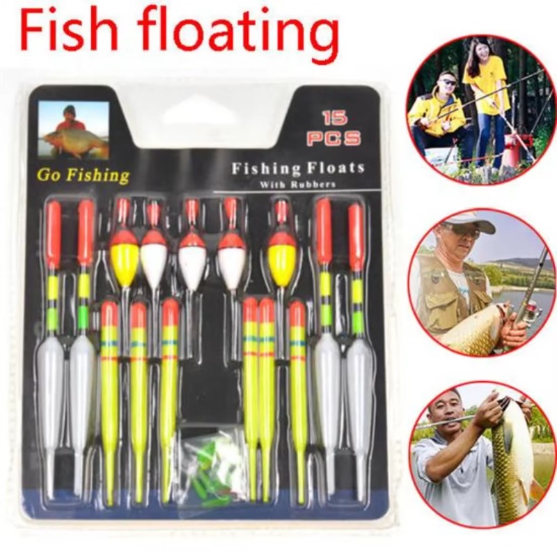 Aquarium Fish With Long Tail - New 15Pcs Vertical Buoy Sea Fishing