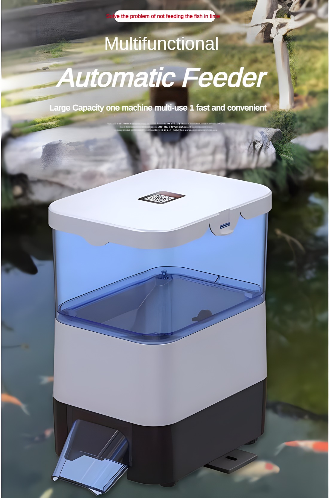 Aquarium Fish Food - EVNICE Solar automatic fish feeder Intelligent