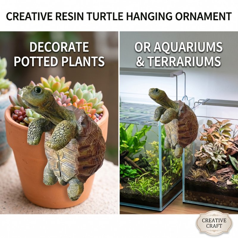 Aquarium Fish Gallery - Fishing Turtle Hanging Turtle Figurine for