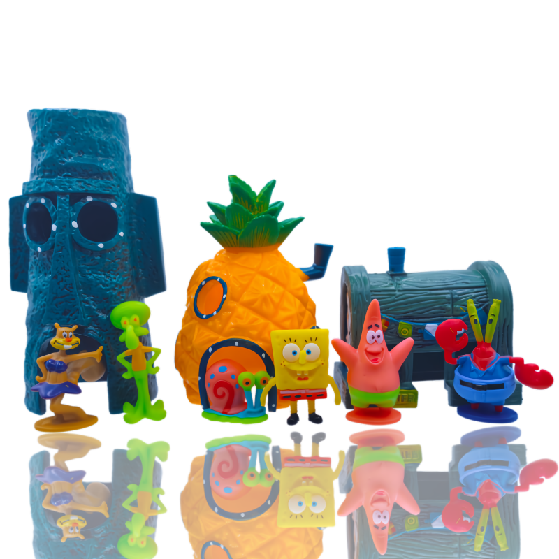 Aquarium Fish Land - 6pcs SpongeBob Fish Tank Decoration Cartoon