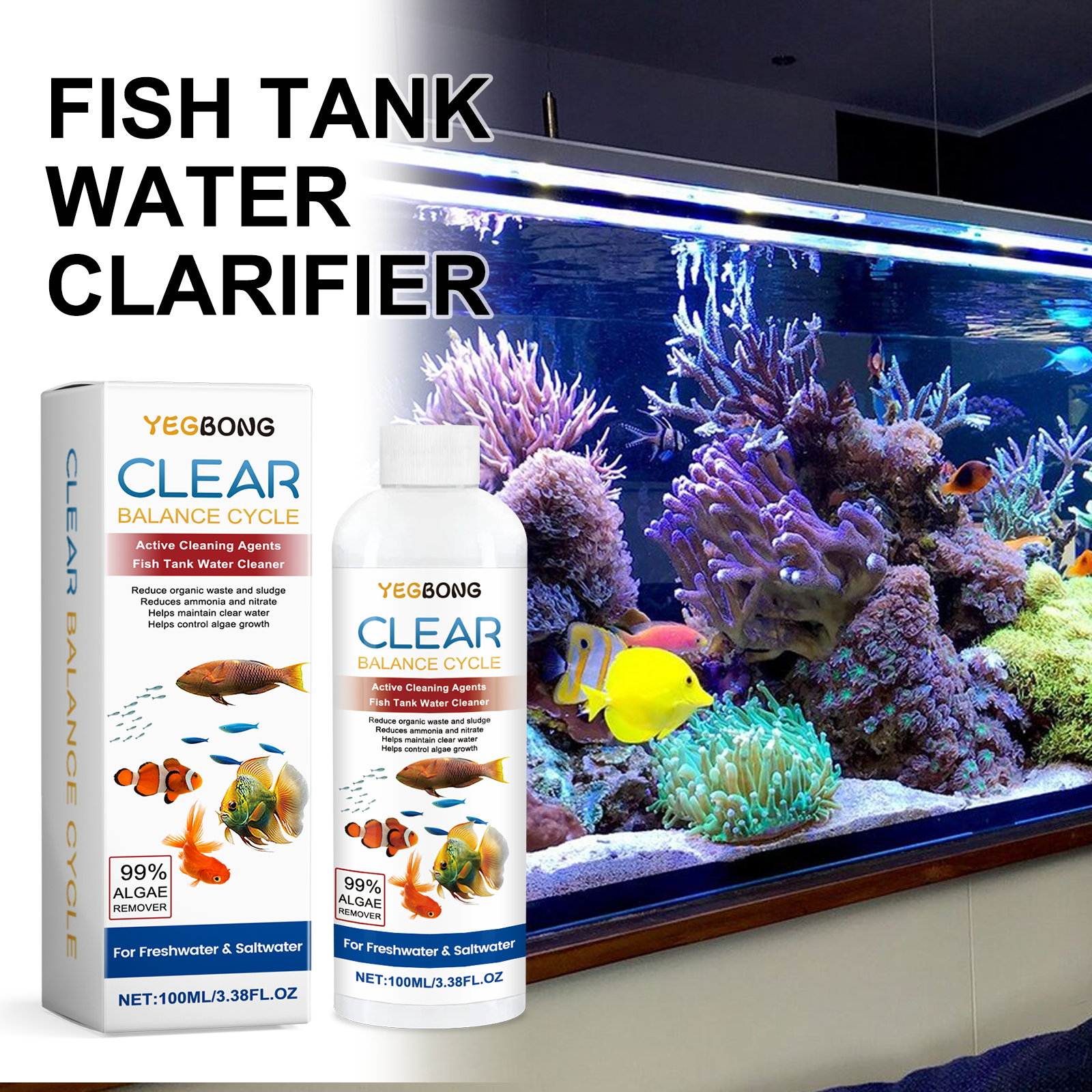 Aquarium Water Clarifier 100ml – обзор и цена Aquarium Fish Care