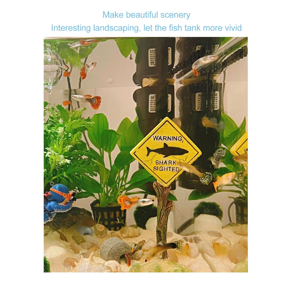 Resin Shark Warning Board Orna – обзор и цена Aquarium Fish Yellow
